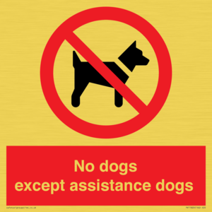 No dogs except assistance dogs